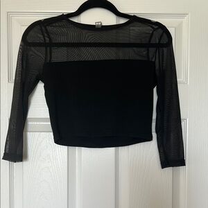 Poof Couture Black Fitted Crop Blouse